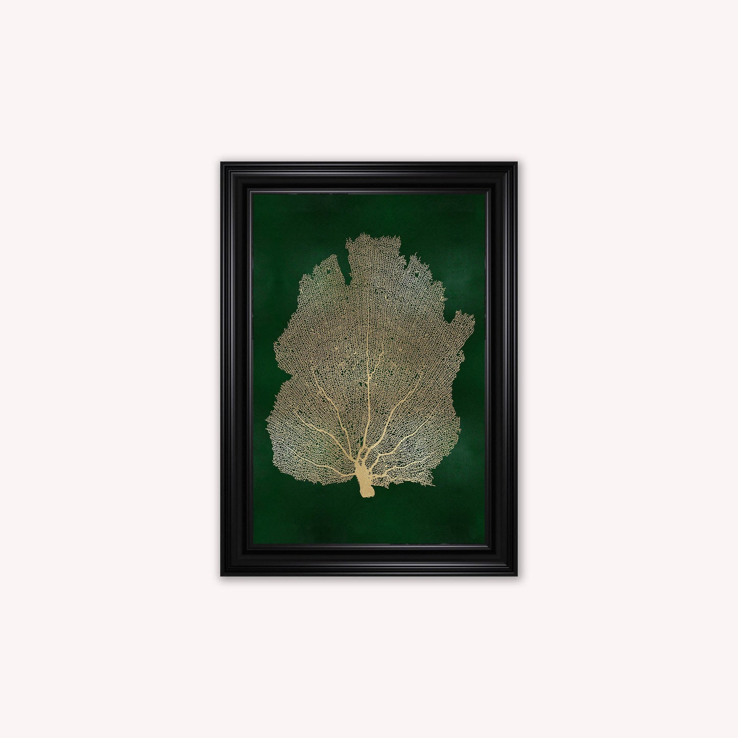 Luxury Velvet Art Print - Gold Leaf on Green 2 Framed Wall Art