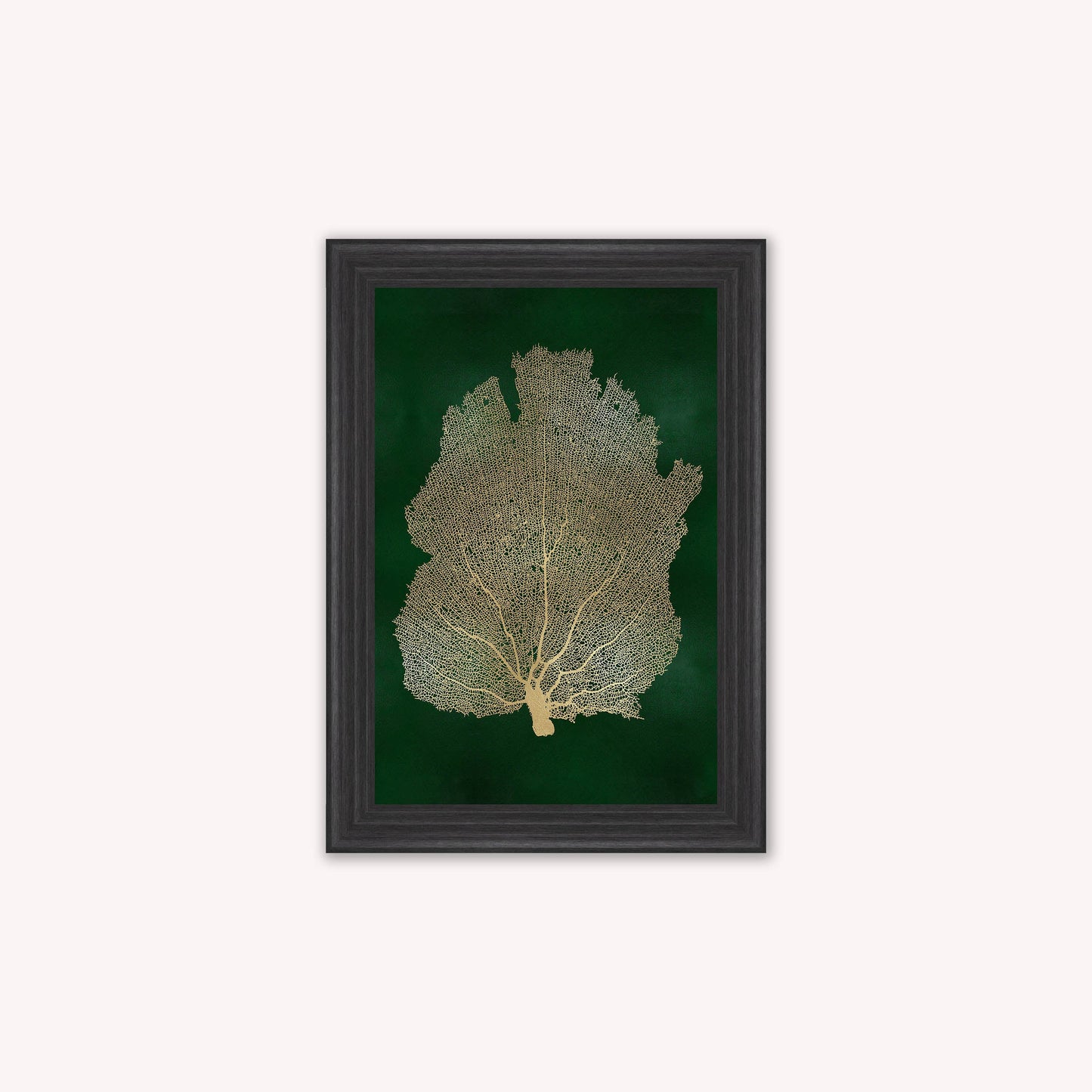 Luxury Velvet Art Print - Gold Leaf on Green 2 Framed Wall Art