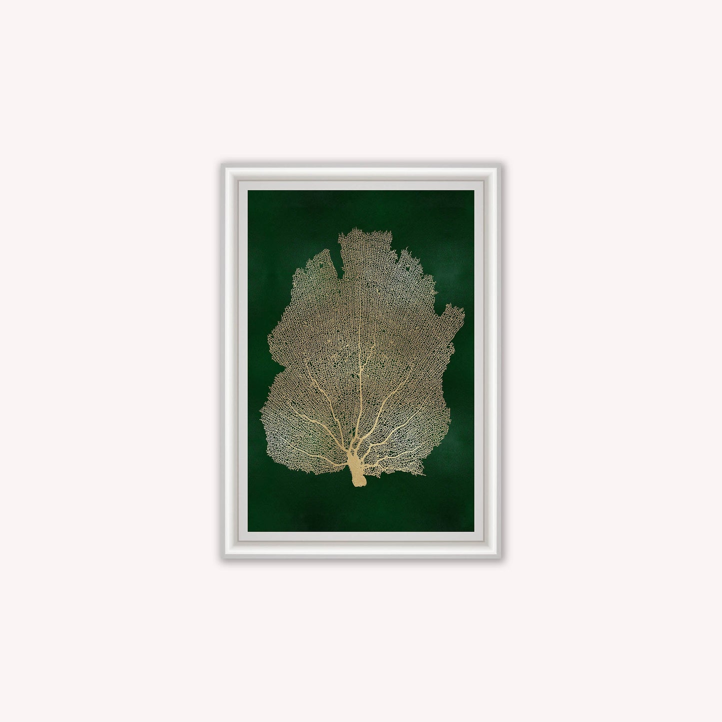 Luxury Velvet Art Print - Gold Leaf on Green 2 Framed Wall Art