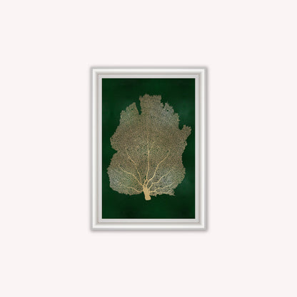 Luxury Velvet Art Print - Gold Leaf on Green 2 Framed Wall Art