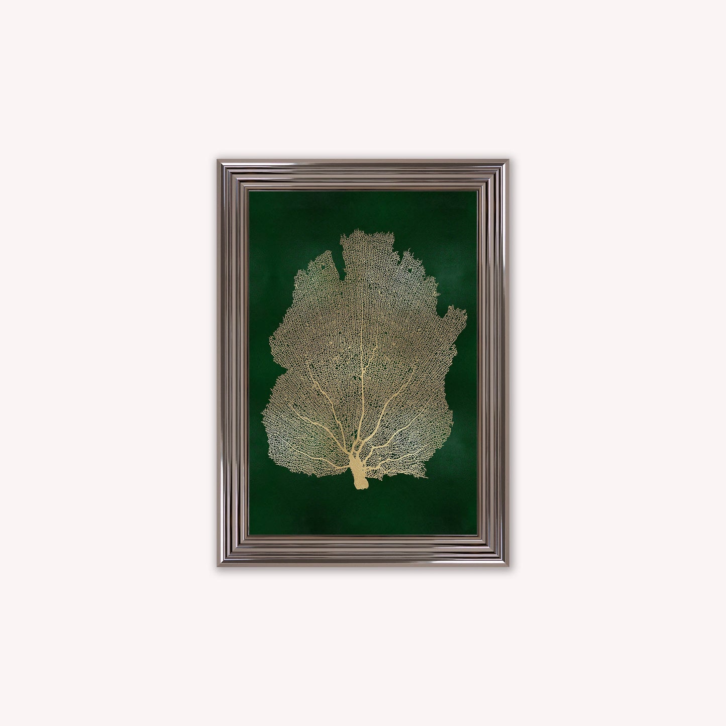 Luxury Velvet Art Print - Gold Leaf on Green 2 Framed Wall Art