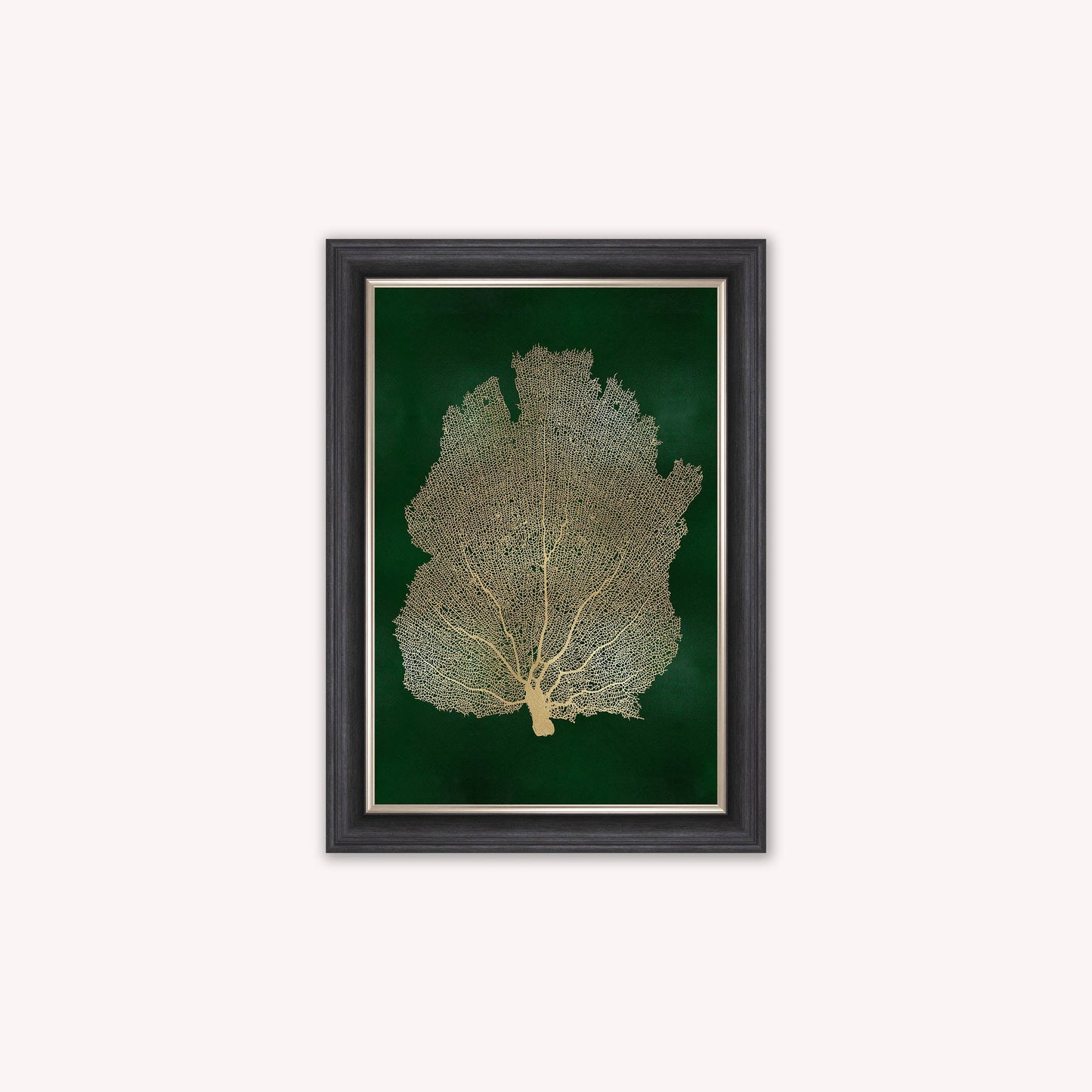 Luxury Velvet Art Print - Gold Leaf on Green 2 Framed Wall Art