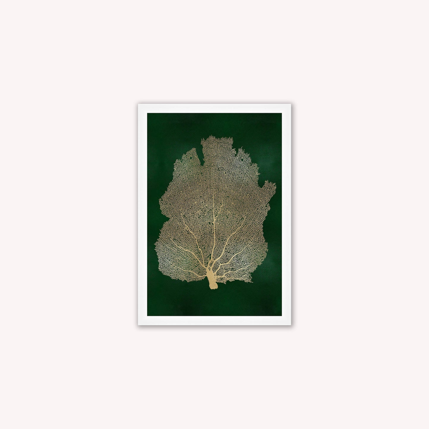 Luxury Velvet Art Print - Gold Leaf on Green 2 Framed Wall Art
