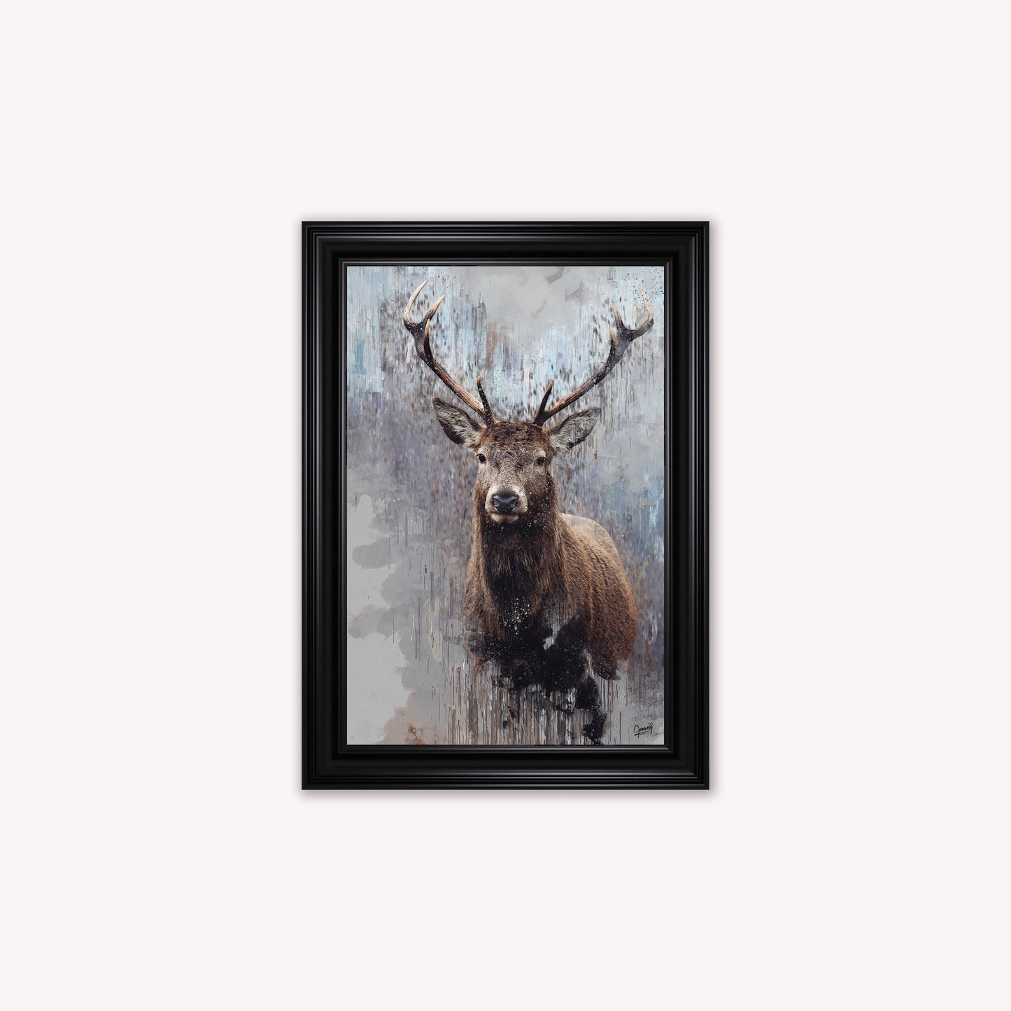 Luxury Velvet Art Print - Impressionist Stag Framed Wall Art