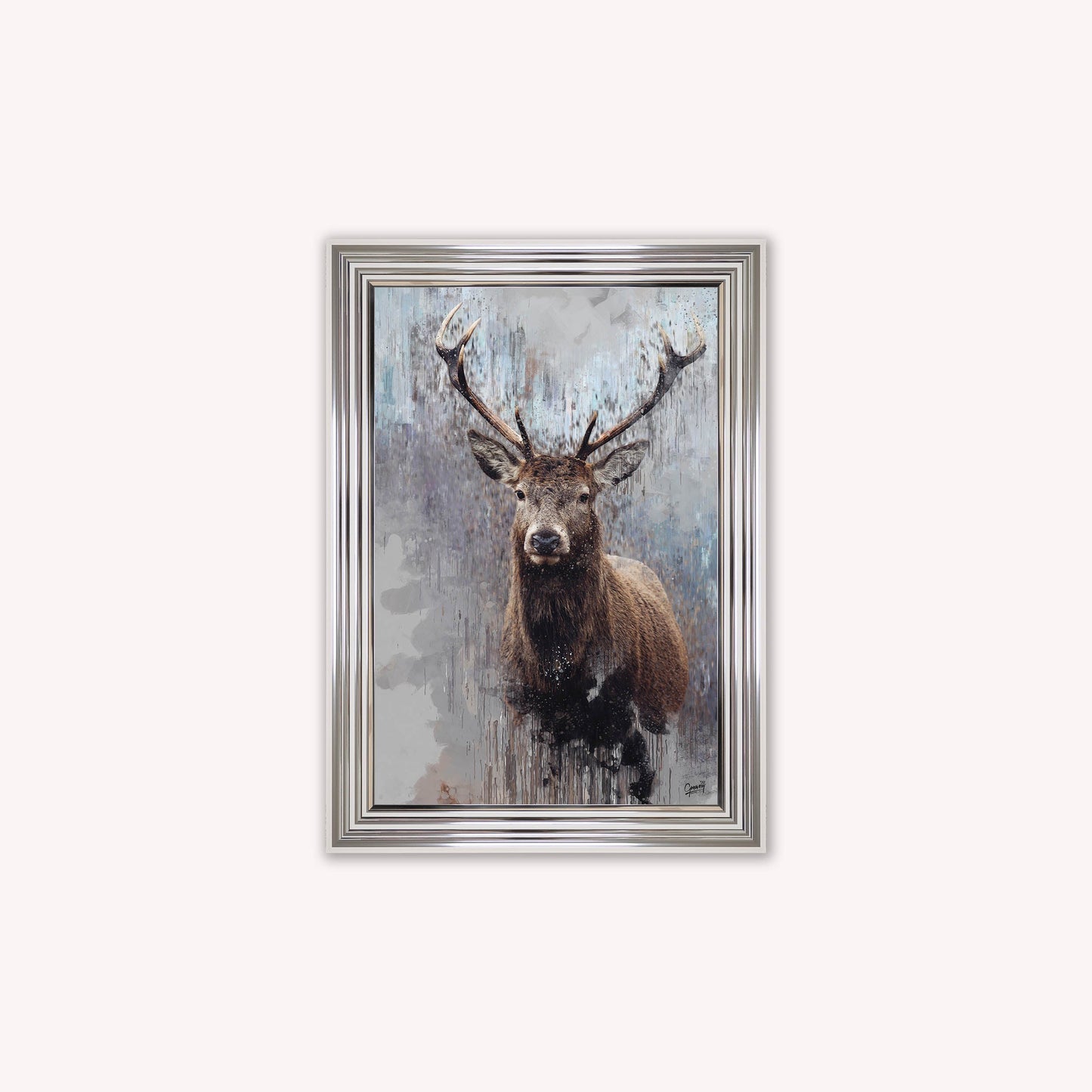 Luxury Velvet Art Print - Impressionist Stag Framed Wall Art
