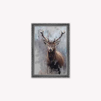 Luxury Velvet Art Print - Impressionist Stag Framed Wall Art