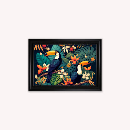 Luxury Velvet Art Print - Jungle Toucans Framed Wall Art