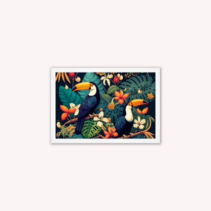 Luxury Velvet Art Print - Jungle Toucans Framed Wall Art