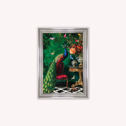 Luxury Velvet Art Print - Stately Home Curiosity Peacock Framed Wall Art