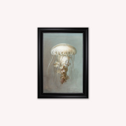 Luxury Velvet Art Print - Muted Jellyfish Framed Wall Art