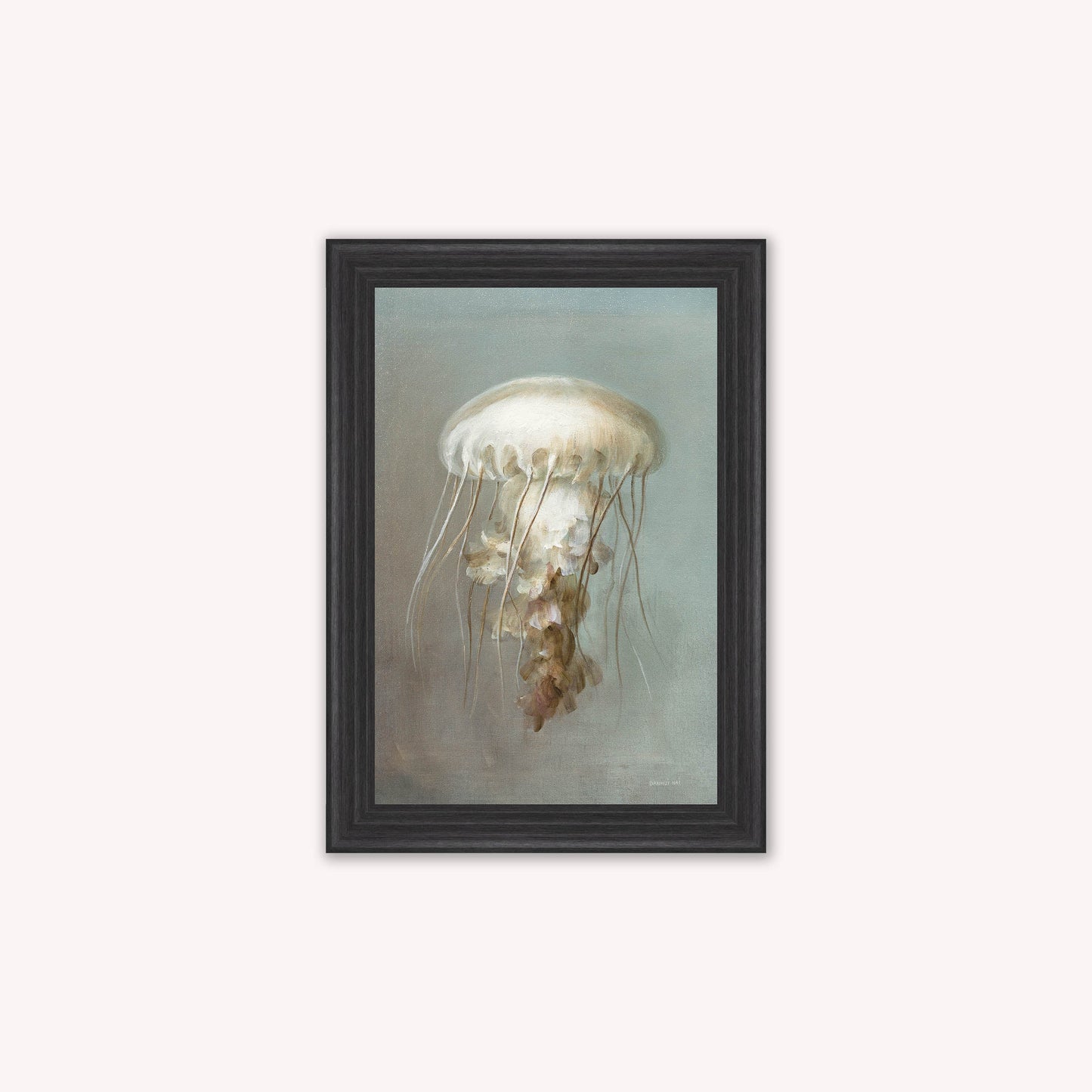 Luxury Velvet Art Print - Muted Jellyfish Framed Wall Art