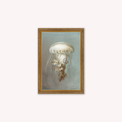 Luxury Velvet Art Print - Muted Jellyfish Framed Wall Art