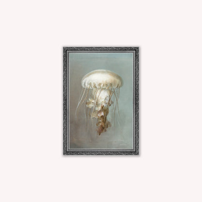 Luxury Velvet Art Print - Muted Jellyfish Framed Wall Art