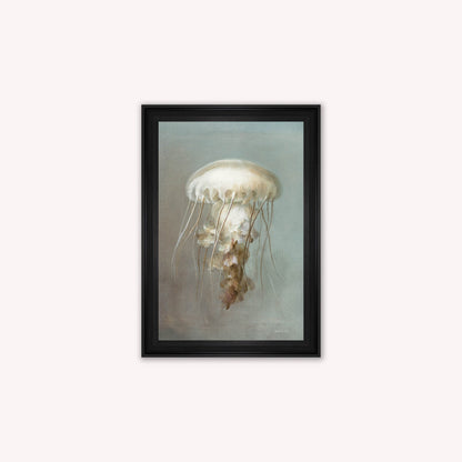 Luxury Velvet Art Print - Muted Jellyfish Framed Wall Art