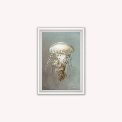 Luxury Velvet Art Print - Muted Jellyfish Framed Wall Art