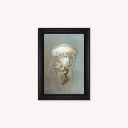 Luxury Velvet Art Print - Muted Jellyfish Framed Wall Art
