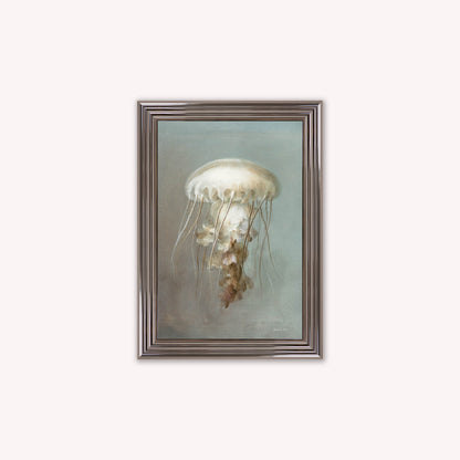 Luxury Velvet Art Print - Muted Jellyfish Framed Wall Art