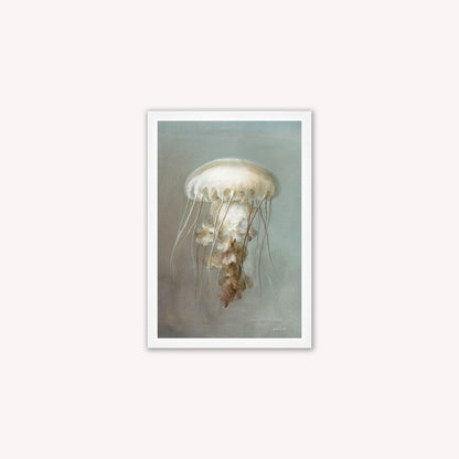 Luxury Velvet Art Print - Muted Jellyfish Framed Wall Art