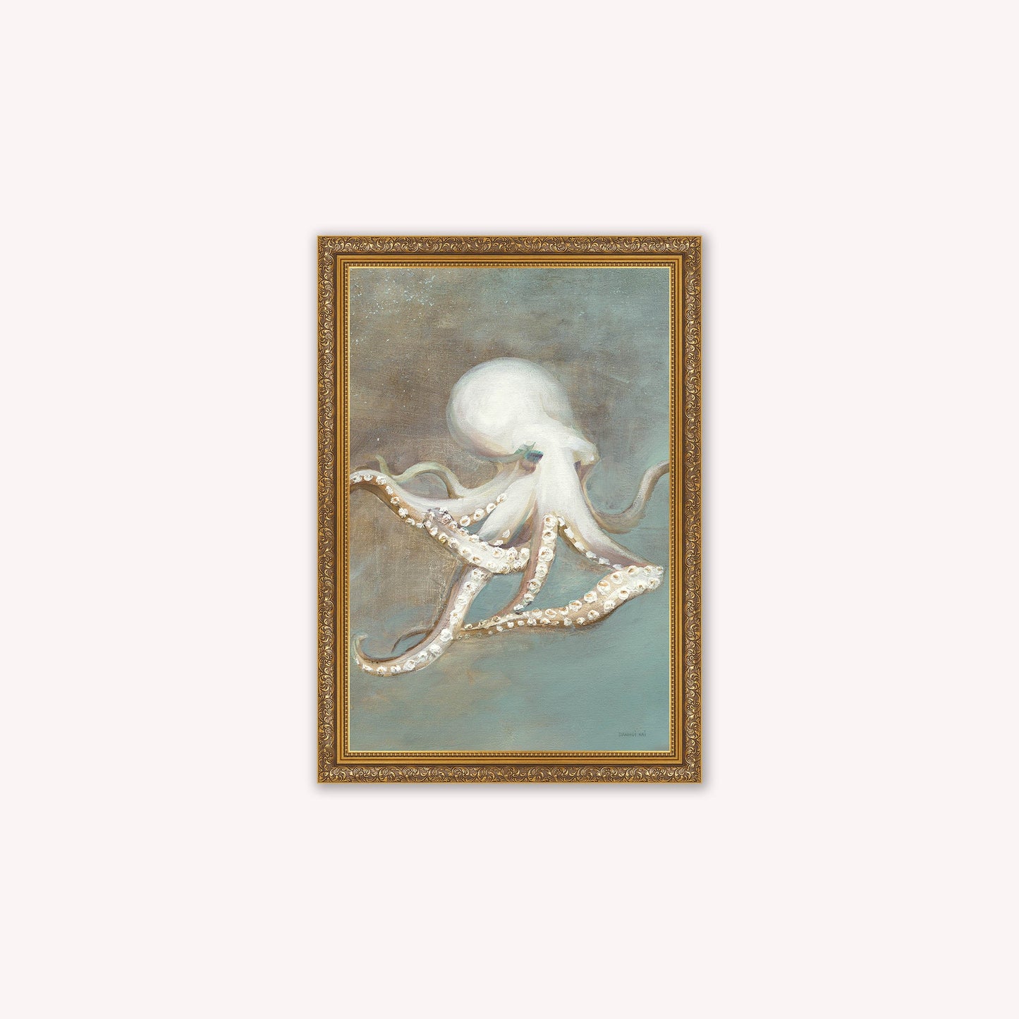 Luxury Velvet Art Print - Muted Octopus Framed Wall Art