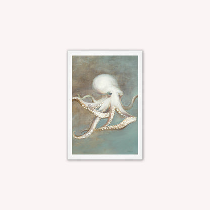 Luxury Velvet Art Print - Muted Octopus Framed Wall Art