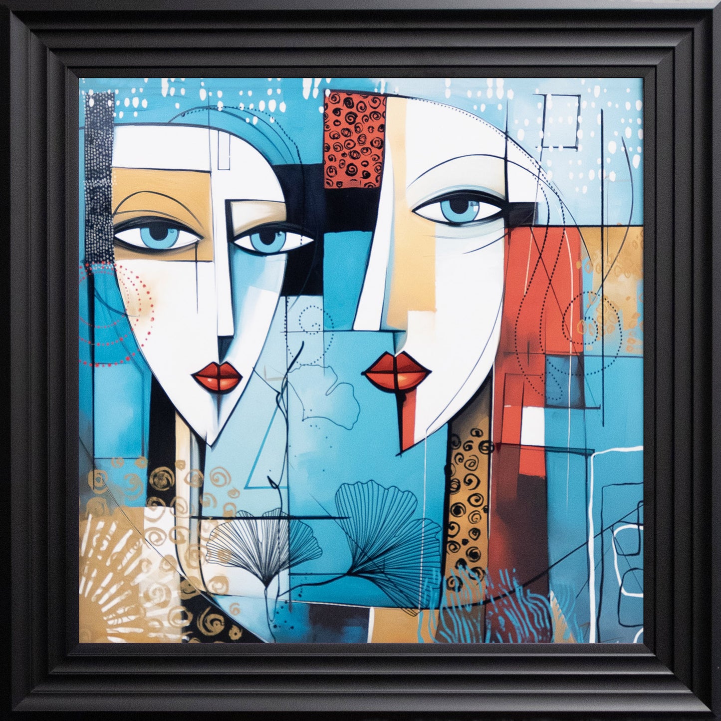 2 Amoureux Symtriques by Romaric Framed Wall Art
