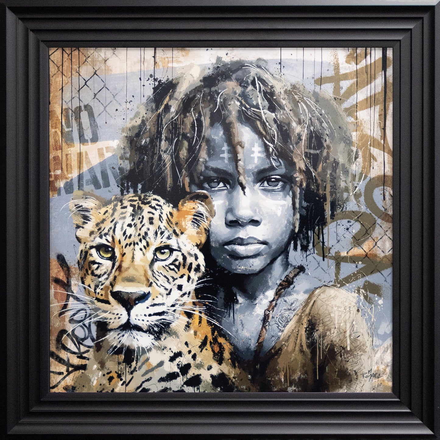 Le Garon et le Lopard by Romaric Framed Wall Art