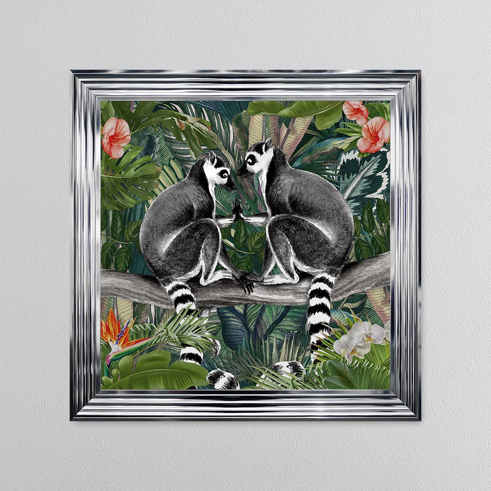 Jungle Love Lemur Framed Wall Art