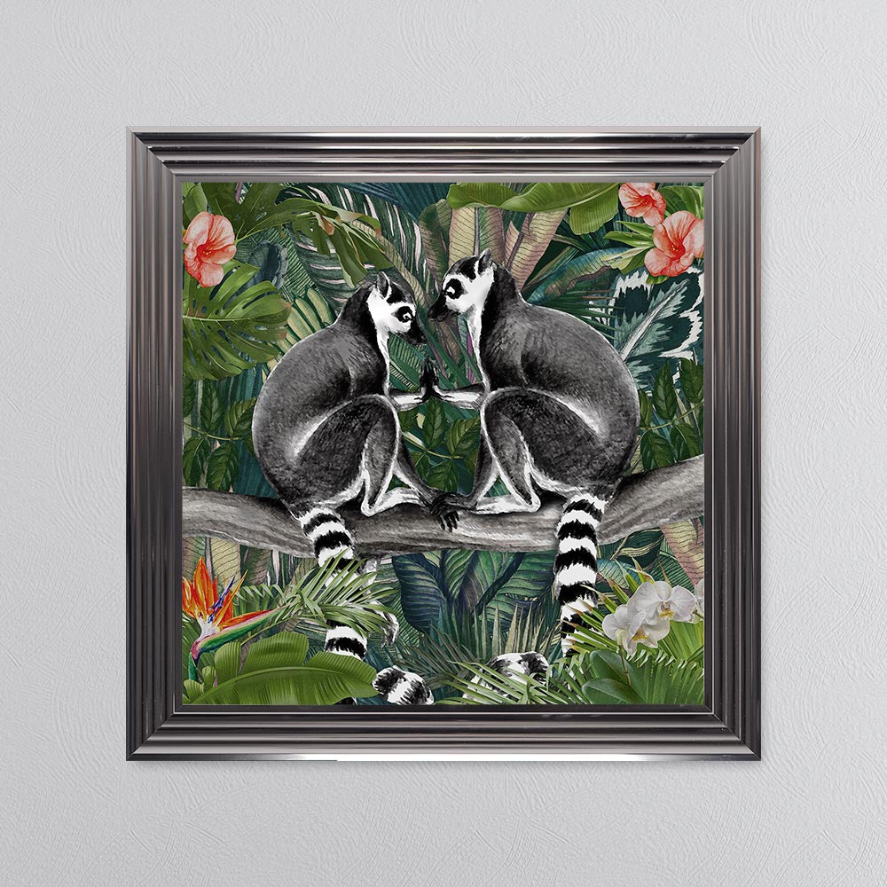 Jungle Love Lemur Framed Wall Art