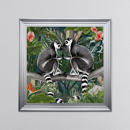 Jungle Love Lemur Framed Wall Art