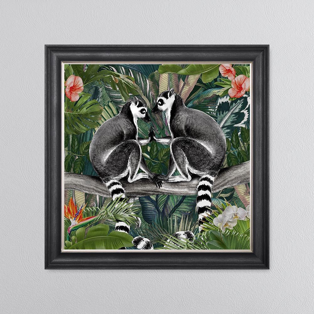 Jungle Love Lemur Framed Wall Art