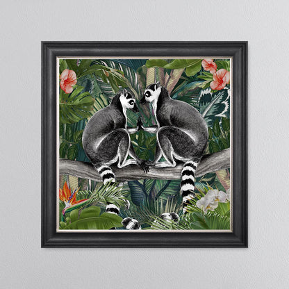 Jungle Love Lemur Framed Wall Art