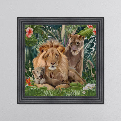 Jungle Love Lion Framed Wall Art