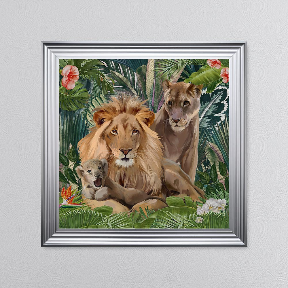 Jungle Love Lion Framed Wall Art