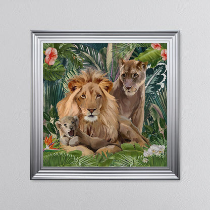 Jungle Love Lion Framed Wall Art