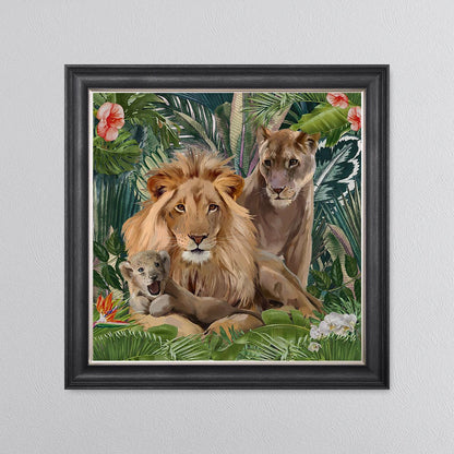Jungle Love Lion Framed Wall Art