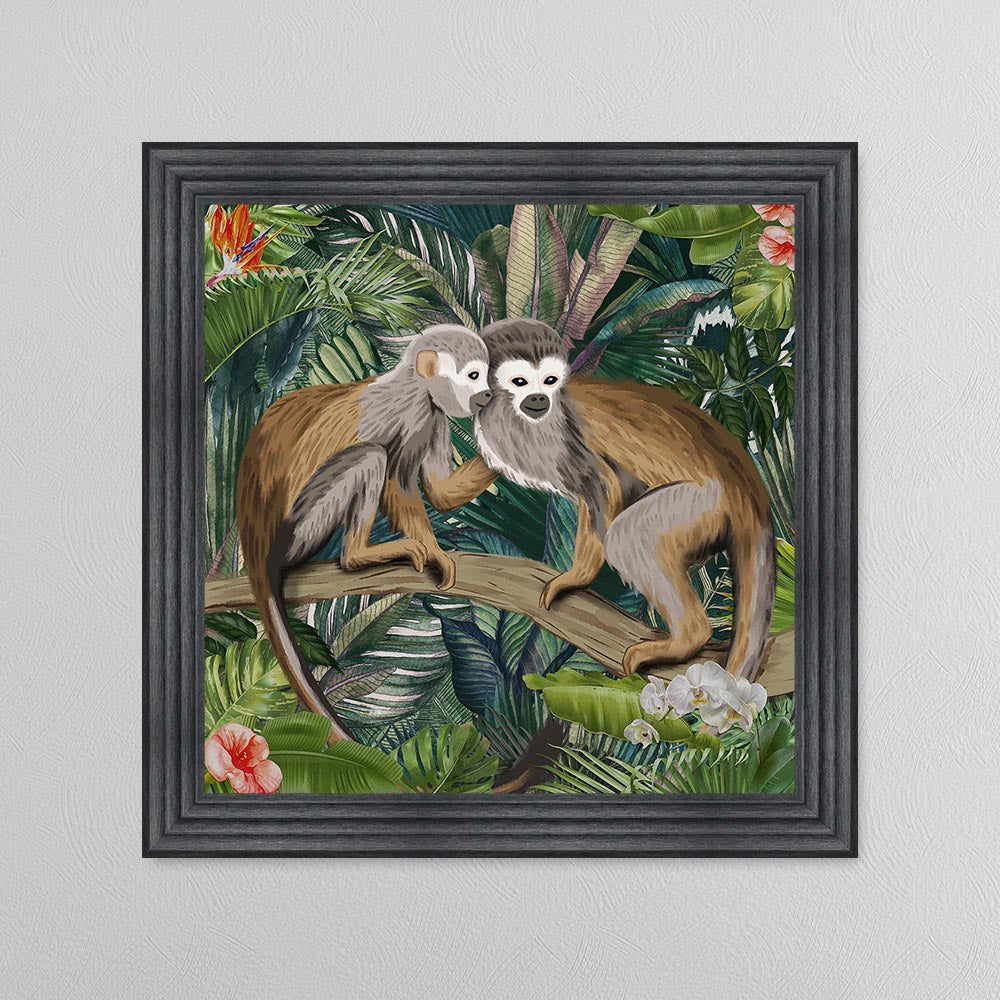 Jungle Love Monkey Framed Wall Art