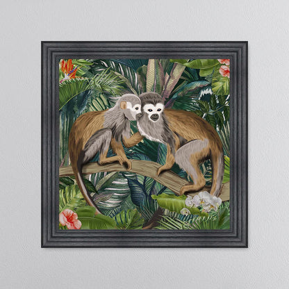 Jungle Love Monkey Framed Wall Art