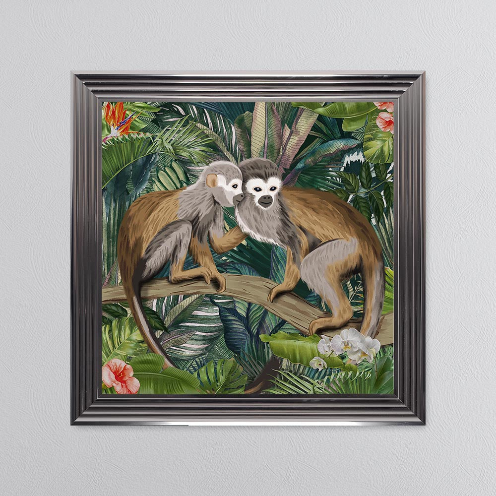 Jungle Love Monkey Framed Wall Art