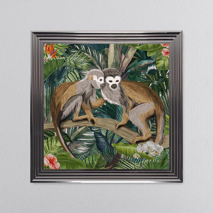 Jungle Love Monkey Framed Wall Art