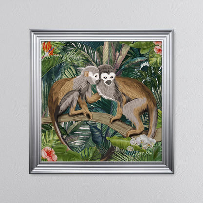 Jungle Love Monkey Framed Wall Art