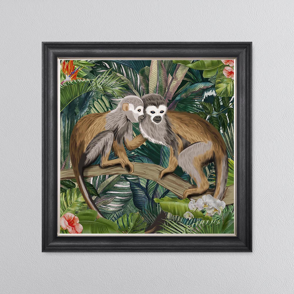 Jungle Love Monkey Framed Wall Art