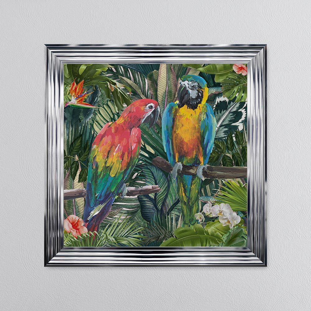 Jungle Love Parrot Framed Wall Art