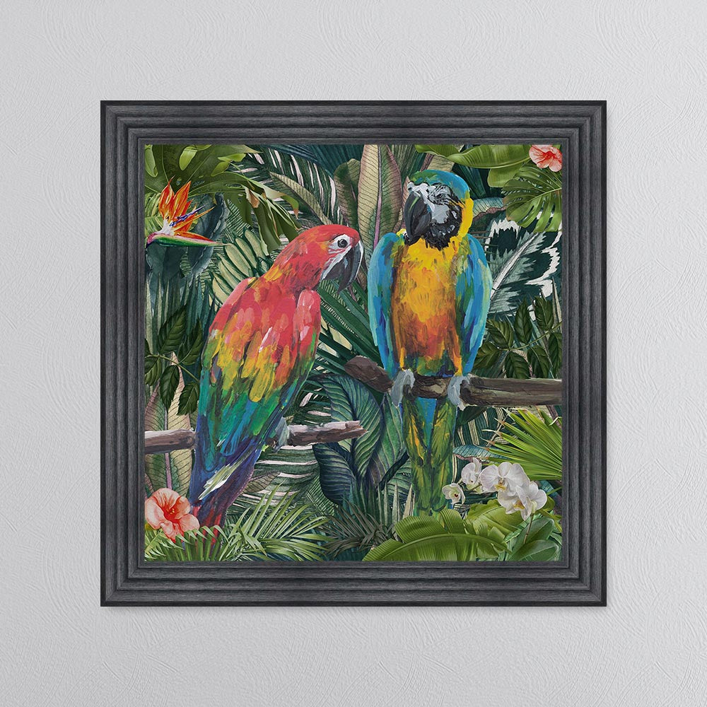 Jungle Love Parrot Framed Wall Art