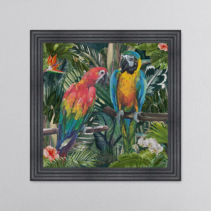 Jungle Love Parrot Framed Wall Art