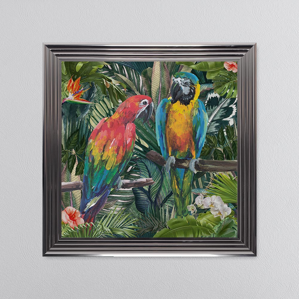 Jungle Love Parrot Framed Wall Art