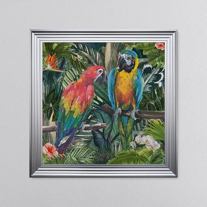 Jungle Love Parrot Framed Wall Art