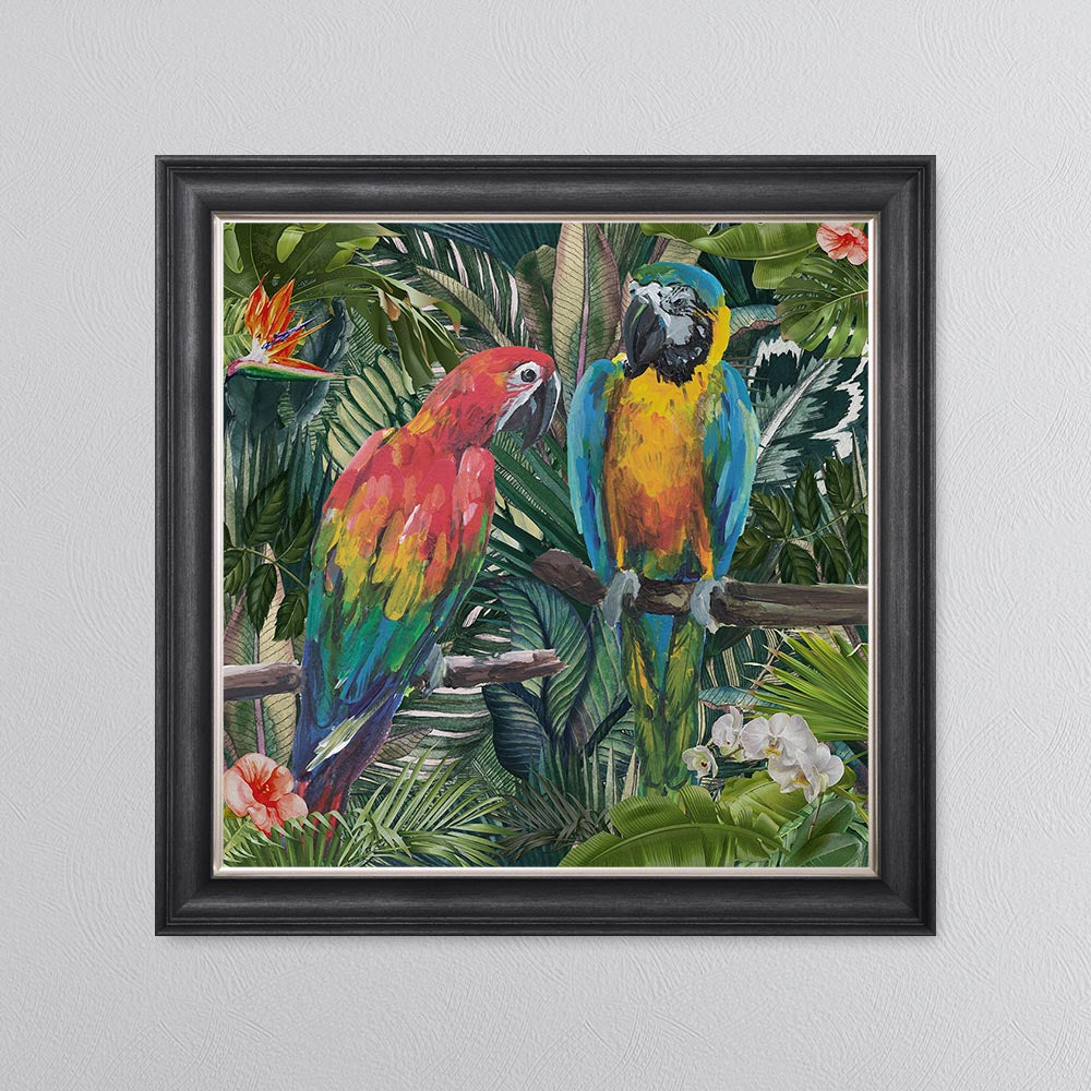 Jungle Love Parrot Framed Wall Art