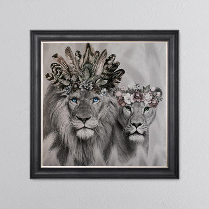 Lion King And Queen Of The Family Framed Wall Art