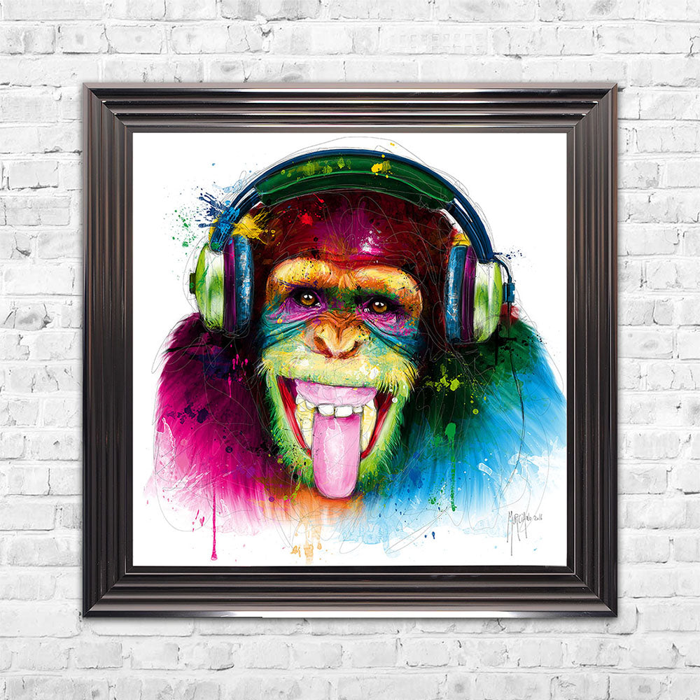 DJ Monkey Framed Wall Art