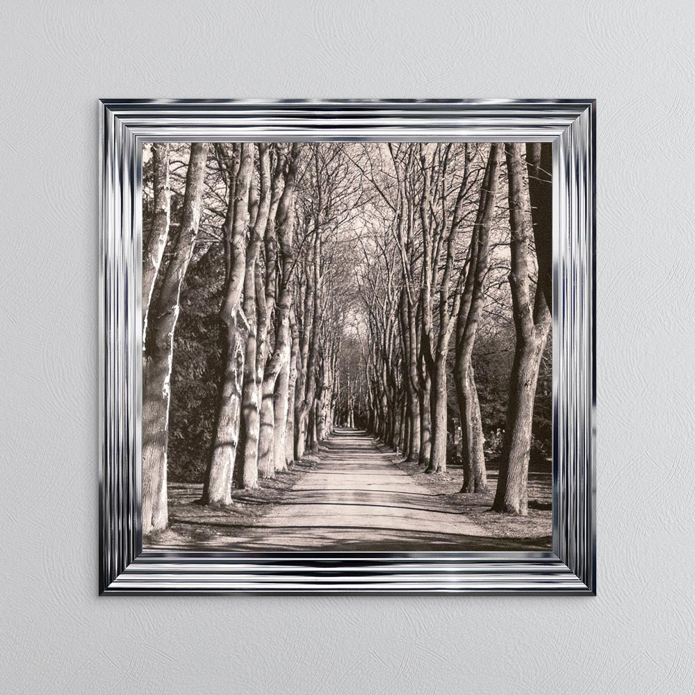 Mono Path with Silver Foil Embellishment - Framed Wall Art